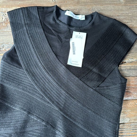 Christian Dior cross top bodycon bandage dress black EUC size Small - Picture 6 of 12